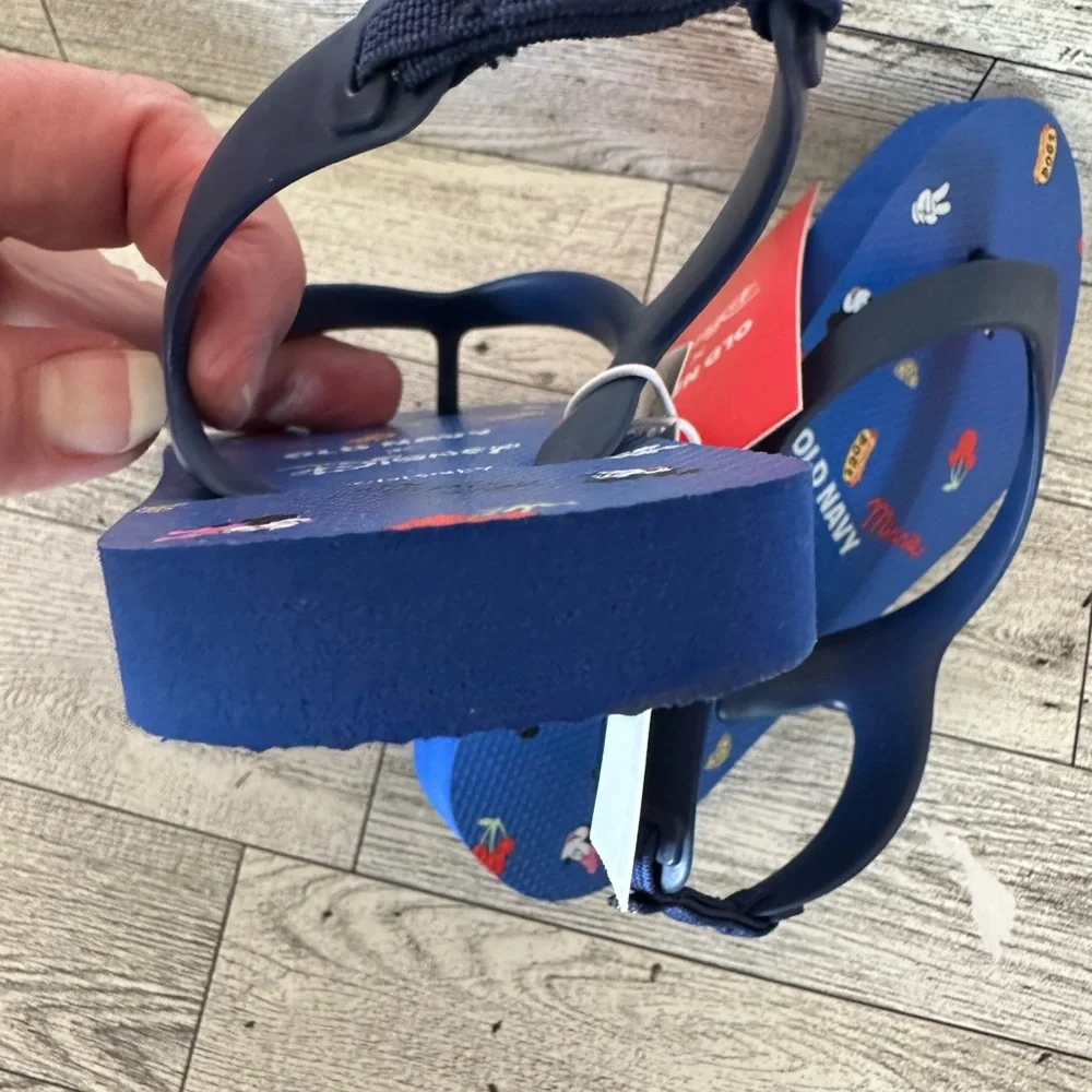 Old Navy x Disney Mickey and Minnie Mouse Blue Kids Flip Flops